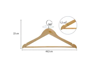 9453470 Kledinghanger MAULmira hout 20 stuks 44.5x1.2x23cm bruin - 3