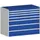 ladekast HxBxD 1000x1300x650mm 7laden romp RAL7035 front RAL5010
