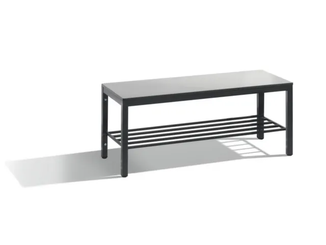 omkleedbank,HxLxD 438x1000x353mm,HPL zilvergrijs,frame staal RAL7021