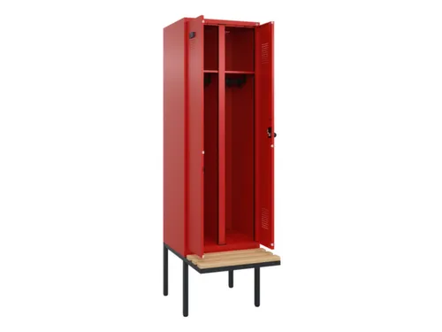 locker met bank,voor scheiding van kleding,HxBxD 2120x600x815mm,2vak