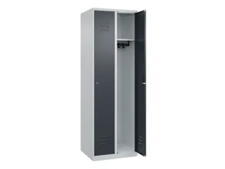 locker,HxBxD 1850x600x500mm,2vak,vak B 300mm,cil.-slot,staand op vloer - 1