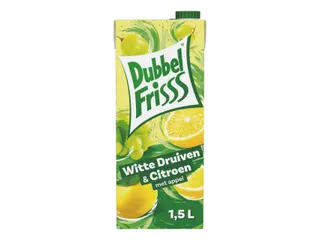Fruitdrank DubbelFrisss witte druif citroen pak 1500ml - 1