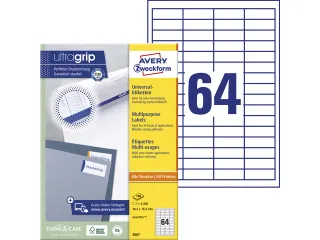 etiket Avery ILK 48,5x16,9mm 100 vel 64 etiketten per vel wit - 1
