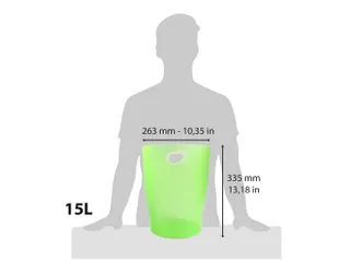 ECOBIN Papiermand 15 L appelgroen transp. - 3