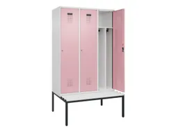 locker met bank,voor scheiding van kleding,HxBxD 2120x1200x815mm,3vak