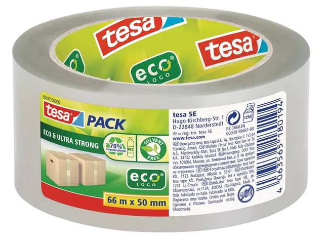 Ruban d'emballage Tesa 58297 Eco Transparent Ultra Strong 50mmx60m