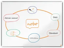 Whiteboard Nobo Premium Plus 90x120cm staal