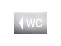 wandbord,WC,pijl links,RVS,zelfklevend,HxB 160x235mm