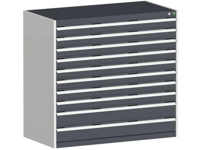 ladekast HxBxD 1200x1300x650mm 10laden RAL7035 front RAL7016