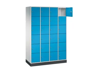 lockerkast,RAL 7035/RAL 5012,HxBxD 1950x1220x500mm,4x6vakken,cil.-slot - 1
