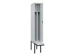 locker met bank,voor scheiding van kleding,HxBxD 2120x300x815mm,1vak