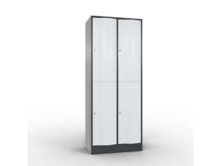 lockerkast cil.slot 1950x770x540mm 2x2 vakken RAL7021 front RAL7035 - 1