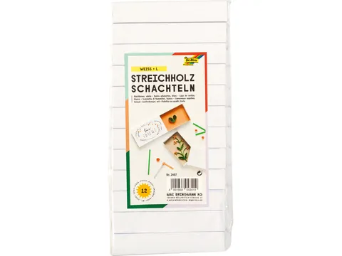 Luciferdoosjes Folia groot 110x60x20mm 12 stuks wit