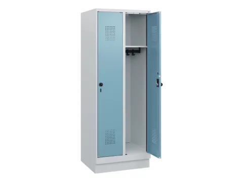 schoollocker,HxBxD 1630x600x500mm,2vak,vak B 300mm,draaigrendel,sokkel