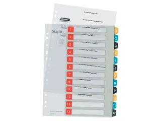 Cosy tabbladenA4 11-gaatsperforatie PP set 1-12 - 2