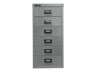 kantoor-ladekast HxBxD 590x278x380mm 6 laden romp zilverkleurig staal - 2