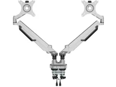 Dubbele monitorarm incl. USB poorten Grijs