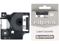 compatible D1 tape voor Dymo 40910, 9 mm, zwart op transparant