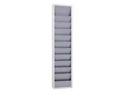 orderplanner,10vakken,HxBxD 1278x315x74mm,plank(en) plaatstaal,grijs