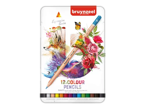 Kleurpotloden Bruynzeel Expression assorti blik à 12 stuks