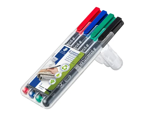 Viltstift Staedtler OHP Lumocolor 313 Super fijn 0.4mm Assorti 4 stuks