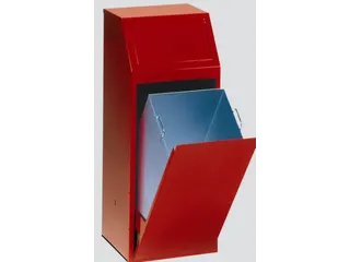 afvalverzamelaar 1x68l HxBxD 1000x400x400mm binnenbak staal Rood - 1