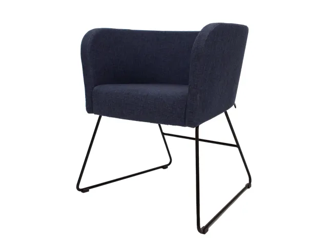 Vergaderstoel Calix met zwart Slede Stof Donkerblauw