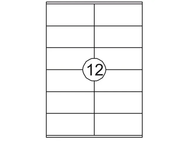 Etiket Rillstab 105x48mm Wit 1200 Stuks