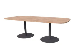 Linesto vergadertafel 240x120 deens ovaal hav/kers 25mm zwart - 1