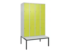 Dubbeldekse dekenkist,HxBxD 2120x1200x815mm,4x2vak.,vak B 300mm