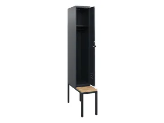 locker met bank,HxBxD 1950x300x815mm,1vak,vak B 300mm,draaigrendel - 2