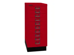 kantoor-ladekast HxBxD 670x279x380mm 10 laden romp kardinaalrood staal