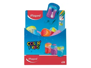 Puntenslijper Maped Color'Peps 2-gaats display à 24 stuks assorti - 3