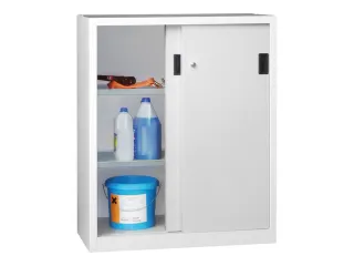 schuifdeurkast,HxBxD 1200x1000x600mm,RAL7035,front RAL7035 - 2