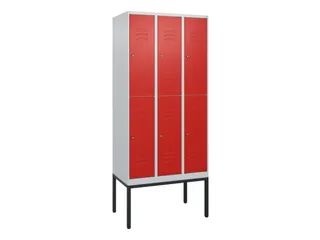 dubbeldekse locker,HxBxD 2120x900x500mm,3x2vak.,vak B 300mm,cil.-slot - 1