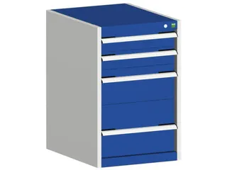 ladekast HxBxD 800x525x650mm 4laden romp RAL7035 front RAL5010 - 1