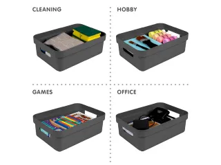 Sigma Home opbergbox 9L antraciet - 35x24,6x12,2cm - 3