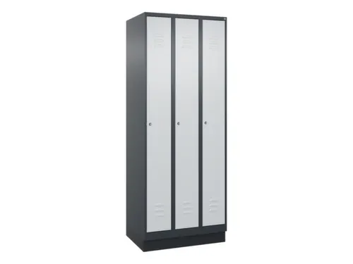 locker,HxBxD 1950x750x500mm,3vak,vak B 250mm,cil.-slot,sokkel