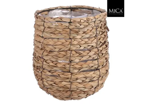 Plantenmand Mica Avalon zeegras rond 21x18cm lichtbruin