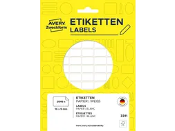 Etiket Avery Zweckform 3311 16x9mm wit 2646stuks