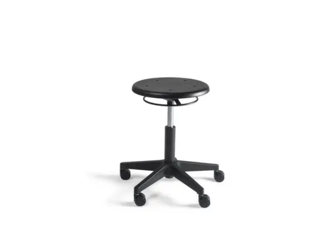 draaibare kruk,zitting HxØ 410-570x340mm,PU-ronde zitting zwart