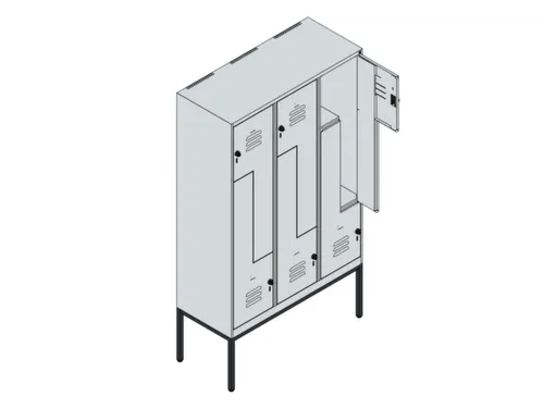 Z-garderobekast,HxBxD 2120x1200x500mm,vak B 200/400mm,cil.-slot