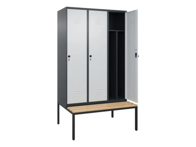 locker voor scheiding van kleding,HxBxD 2120x1200x815mm,3vak
