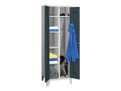 kleding-/wasgoedkast,HxBxD 1850x600x500mm,RAL7035,front RAL7016
