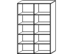 kantoorstelling HxBxD 1920x1200x430mm 4xhouten vloer romp onyxgrijs