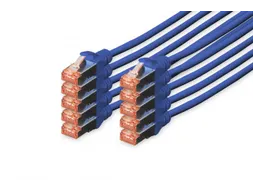 CAT 6 S-FTP patchkabel Cu LSZH AWG 27/7 Lengte 2m 10 stuks Blauw