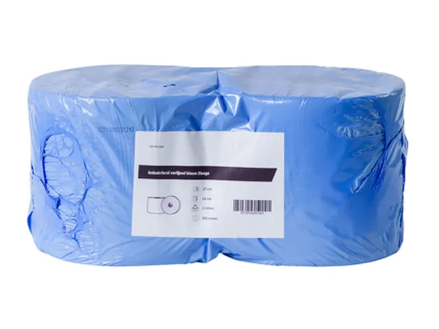 Poetsrol verlijmd blauw 2-laags 2 Rol