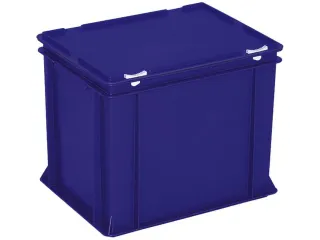 Euronorm Stapelkrat Hxlxb 330x400x300mm 31l Met Deksel Blauw - 1