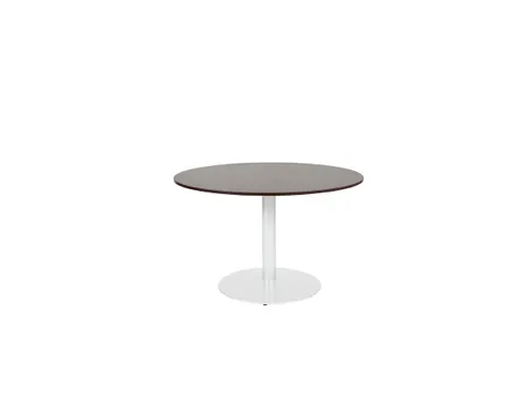 Linesto Vergadertafel Vaste Hoogte 120cm Rond Logan Eiken 25mm Wit