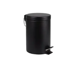 Afvalbak BRASQ pedaalemmer 12 liter zwart rvs